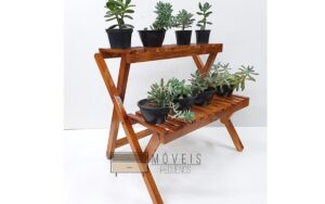 Estante para plantas com 2 prateleiras modelo 79 cor imbuia
