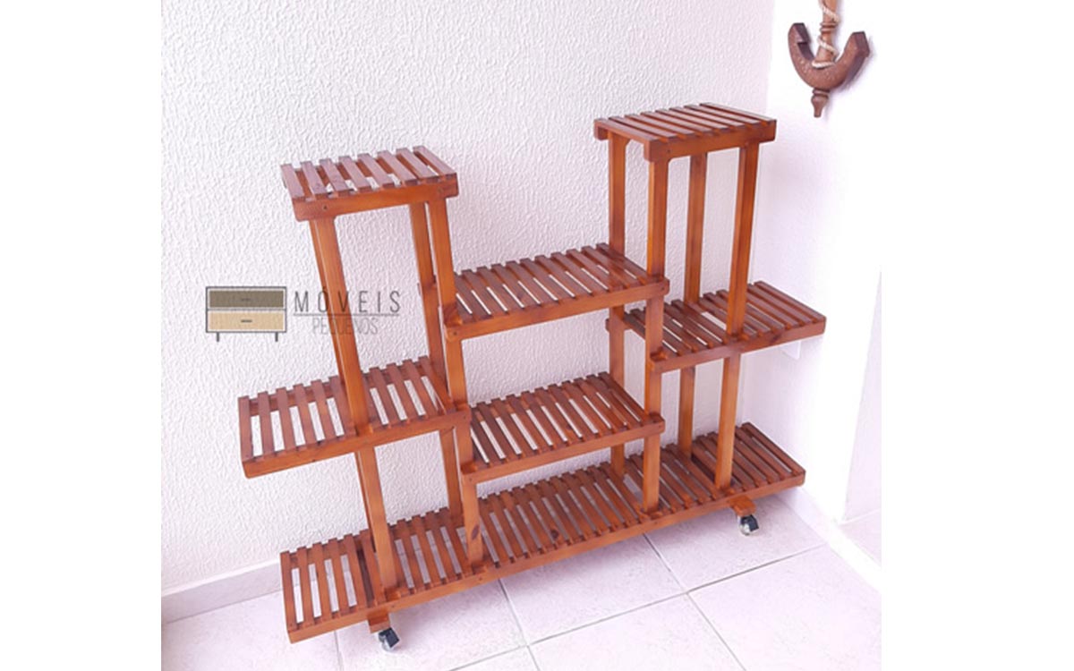 Estante para Plantas feito em madeira modelo 90 1 Estante para Plantas feito em madeira modelo 90