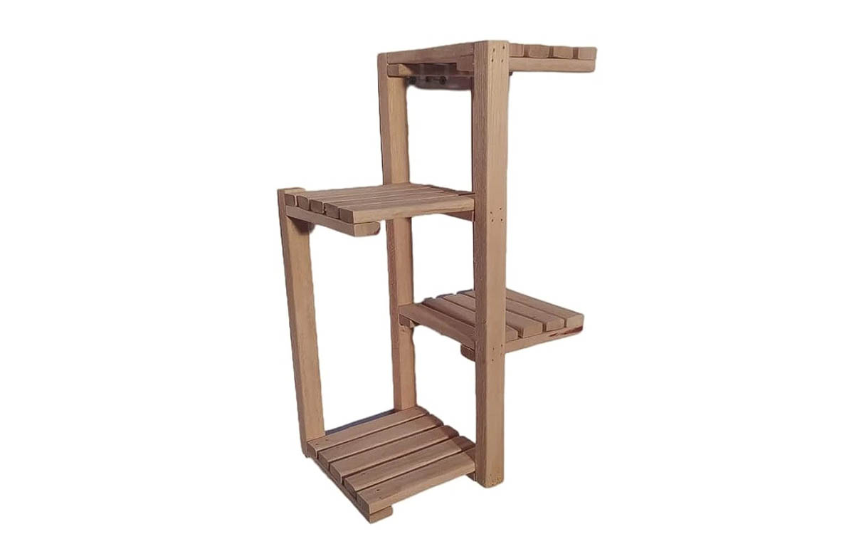 Suporte para plantas pequenas 4 lugares 1 Suporte pra plantas mesa pequenas 4 lugares