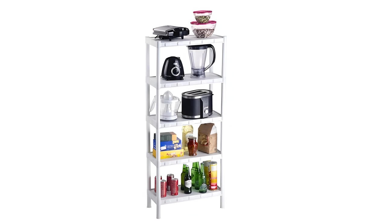 Estante para plantas BRANCA Multiuso Modular Organizadora Plástico com 5 prateleiras 1 Estante para plantas BRANCA Multiuso Modular Organizadora Plástico com 5 prateleiras