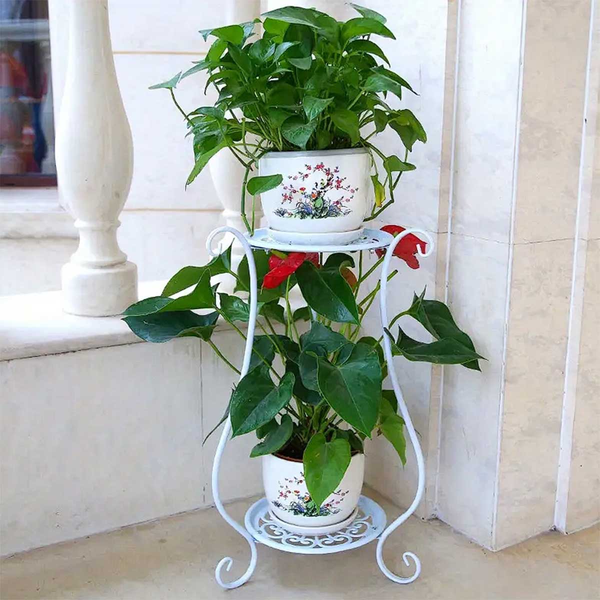 Estante de flores de camada dupla simples europeia 1 Estante de flores de camada dupla simples europeia