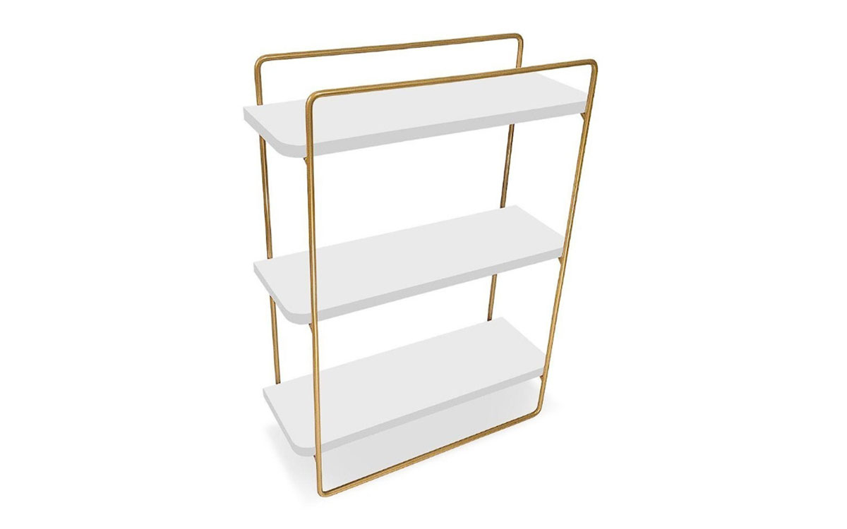 Prateleira Corsari Dourado com Branco 1 Prateleira Corsari Dourado com Branco