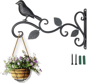 12b Suporte para plantas penduradas, gancho de metal para pendurar na parede para pendurar no jardim, para alimentador de pássaros de vaso de flores