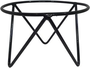 Suporte Tripé de Ferro para Vasos de 20cm Plantas de Chão (Preto)