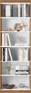 Organizador Livreiro para Sala, Escritório, Gold Freijo/Branco