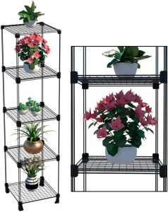 Estante de Plantas 125cm Jardim Vertical Prateleira Horta Floreira Suporte de Plantas Orquídea Suculentas (Preto)
