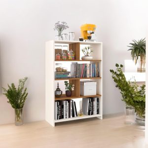 Organizador Estante Livreiro com Divisórias para Escritorio Sapateira Prateleira para Decoração de ambientes e Cantinho do Café - Cores
