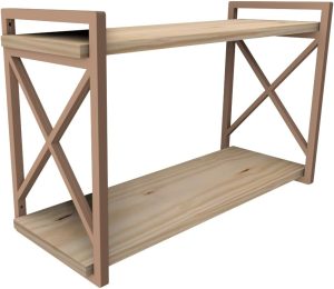 Prateleira Flutuante Estilo Industrial 20x60cm Kit Completo (MARROM)