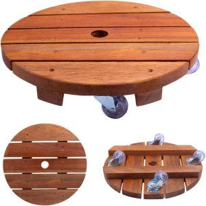 Suporte Para Vaso De Planta Redondo Rodinhas de Cristal 35 Cm
