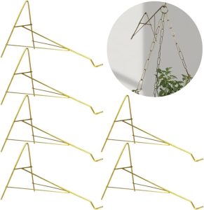 Kit 10 Suporte de Vaso Mão Francesa Arabesco Para Pendurar Planta Na Parede De Metal Dourado Tipo A de Luxo Resistente