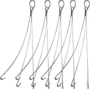Kit 10 Suporte Cabo De Aço 80cm Para Pendurar Vaso e Planta 03 Ganchos Pequeno