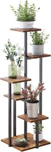 VonDream Suporte interno de 5 camadas, suportes de plantas em camadas para plantas de interior, suporte de flores de canto para sala de estar, prateleira de plantas com design vintage multicamadas