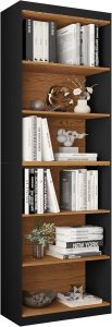 Organizador Livreiro Para Sala Escritório Gold (Preto/Nature)
