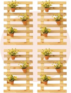 Treliça De Madeira Painel Jardim Vertical 4 Pcs Floreira