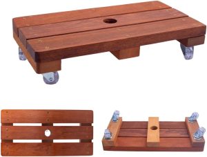 Suporte Para Vaso De Planta Jardineira 20x40cm Rodinhas de Cristal