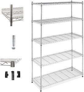 Estante Aramada de Aço Cromada | 5 Prateleiras | Multiuso | Resistente | 900 x 360 x 1800