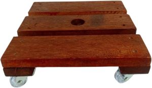 Suporte Vaso Plantas 25cm Roda Rodizio Giratorio Cristal Quadrado