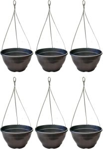 Kit 6 Vaso/cuia Suspenso Para Samambaia e Planta Pendente + Cabo De Aço