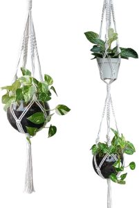 Kit 02 Suporte Rede Para Vasos Plantas Arte Macrame Hanger Plant