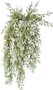 Planta Caída Ficus 2 Hastes Pendente Artificial + Vaso Espelho