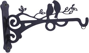 Generic Suporte de gancho de ferro forjado para parede Ganchos utilitários para serviço pesado, postes de jardim de metal, suporte para plantas suspensas, Estilo b