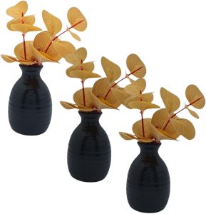 Trio Vasinhos Decorativos Eucalipto Moderno