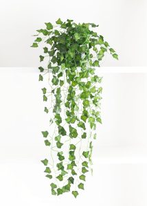Arranjo de Hera Artificial com Vaso Preto Incluso - Planta Artificial Caída para Prateleira