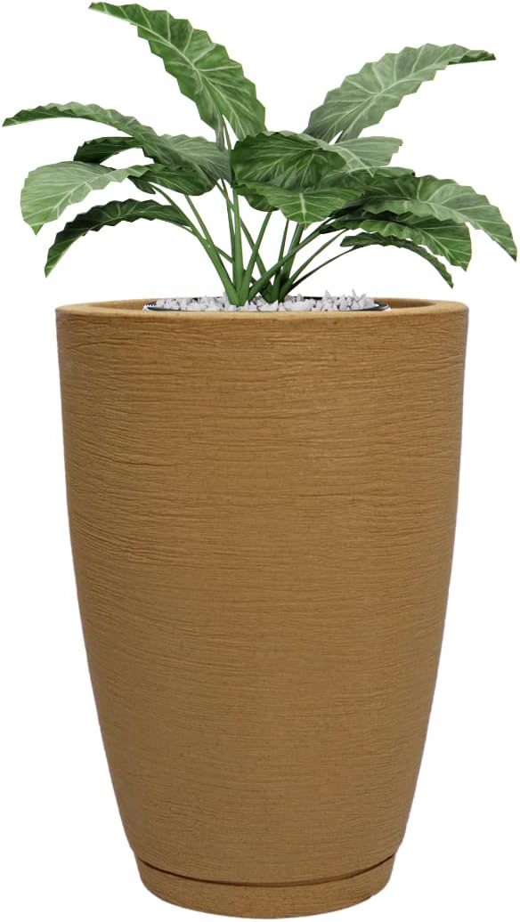Vaso Polietileno Para Plantas Jardim Sala Luxo Cone Bojo 1 Com Prato (Bege) 1 1735576866 25 Vaso Polietileno Para Plantas Jardim Sala Luxo Cone Bojo 1