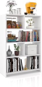 Organizador Estante com Divisórias Livreiro para Escritorio Sala Quarto Sapateira Prateleira para Livros Cantinho do Café - Branco