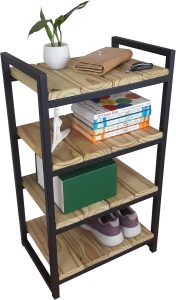Estante Strassis Design SD-5099 Metal e Madeira Cor: Preta