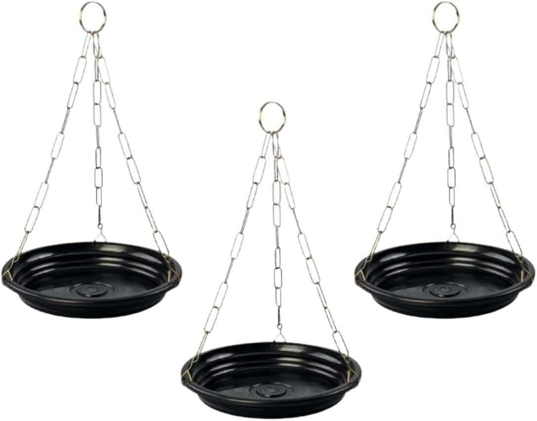 3 Kit Suspenso Suporte Para Pendurar Vaso E Planta Grande Na Parede - Prato 23cm + Corrente 64cm 1 3 Kit Suspenso Suporte Para Pendurar Vaso E Planta Grande