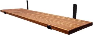 Prateleira Industrial Com Suporte Mão Francesa De Madeira Pinus Maciça 80CM COR:IPÊ