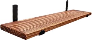 Prateleira Industrial Com Suporte Mão Francesa Estante De Madeira Pinus Maciça 60 Cm COR:IPE