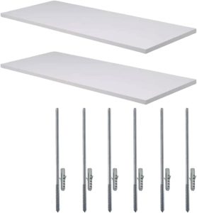 Kit 2 Prateleiras De Madeira 90×20 Suporte Embutido Invisível Ótima Entrega Rápida Branca