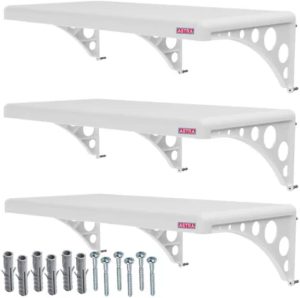 3 Prateleiras Plástica C/Suporte 60×20 Cm Astra Branco 25kg