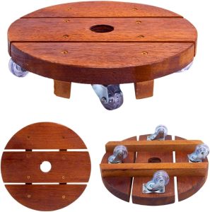 Suporte Para Vaso De Planta Redondo Rodinhas de Cristal 25 Cm