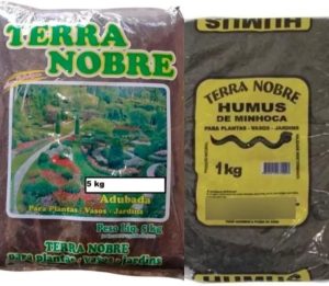 Kit Terra Adubada 5kg + Húmus de Minhoca 1kg – Plantas – Horta – Vasos – Composto – Substrato
