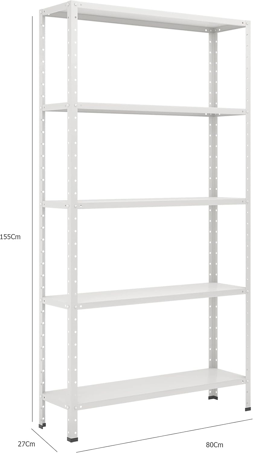 Estante 5 Prateleiras Aço 155x80x27 Bipartida Branca 10089 1 Estante 5 Prateleiras Aco 155x80x27 Bipartida Branca 10089