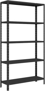 Estante Aço 155x80x27 5 Prateleiras Bipartida Preta W3 10094