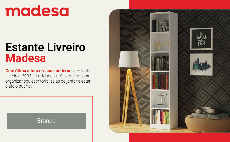 Estante Livreiro Madesa 6906 com 6 Nichos 