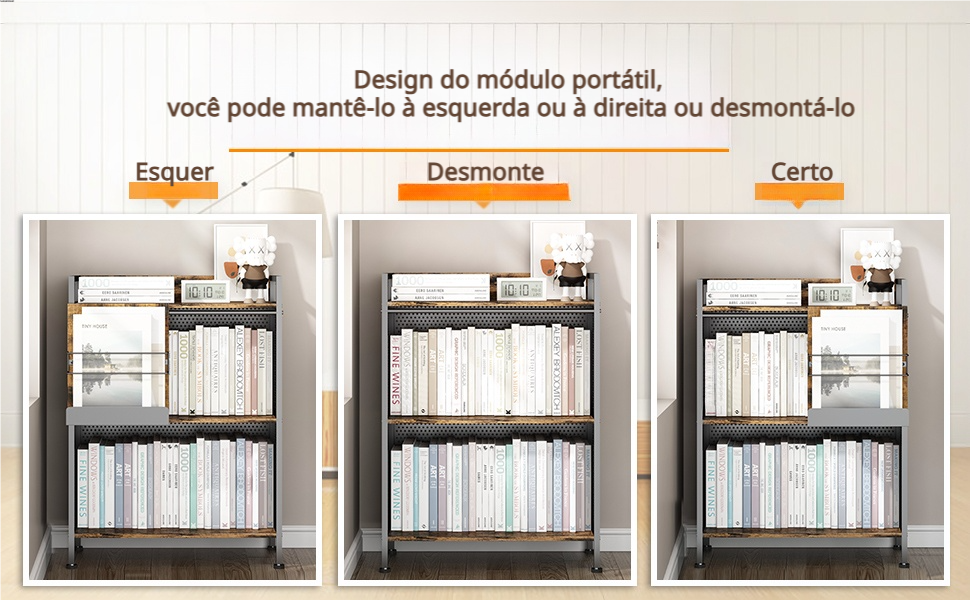  Estante Livreiro de 4 Níveis