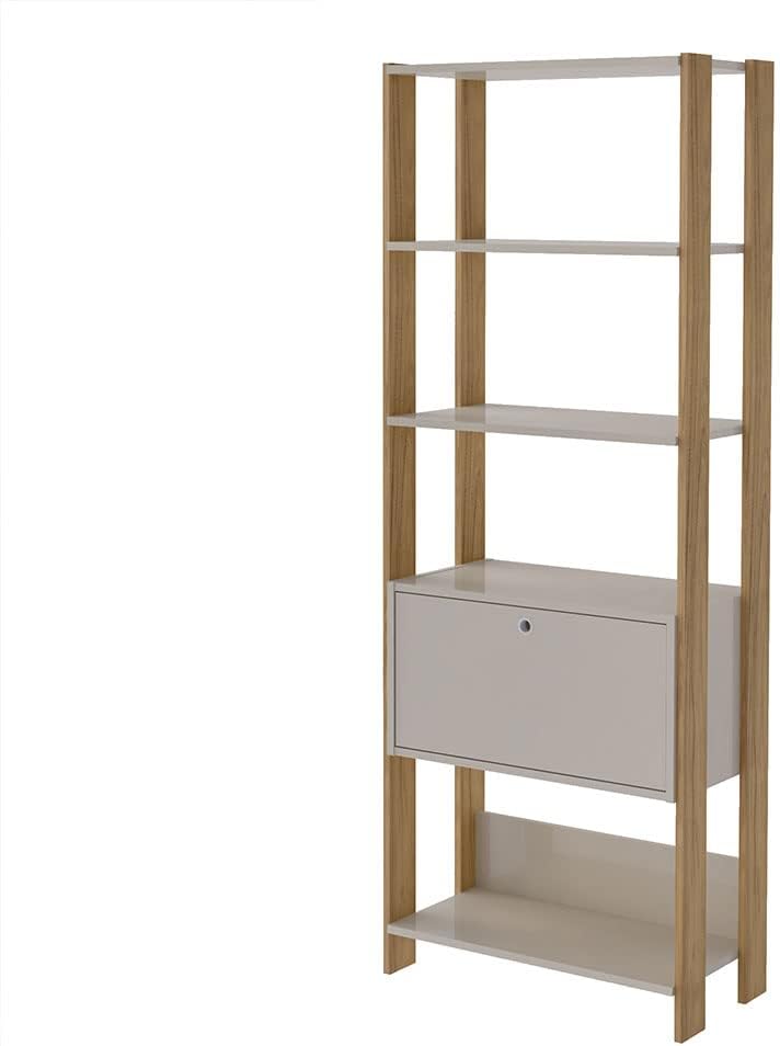 Estante Organizadora com porta basculante MATCH cor Carvalho/Off White - Artely 1 Estante Organizadora com porta basculante MATCH cor CarvalhoOff White