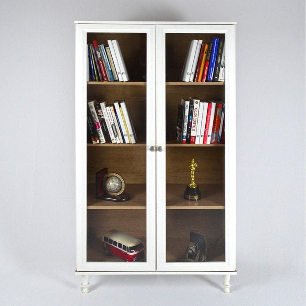 Estante Para Livros Ditália 2 Portas Vidro E-957 Cor:branco 1 Estante Para Livros Ditalia 2 Portas Vidro E 957 Corbranco