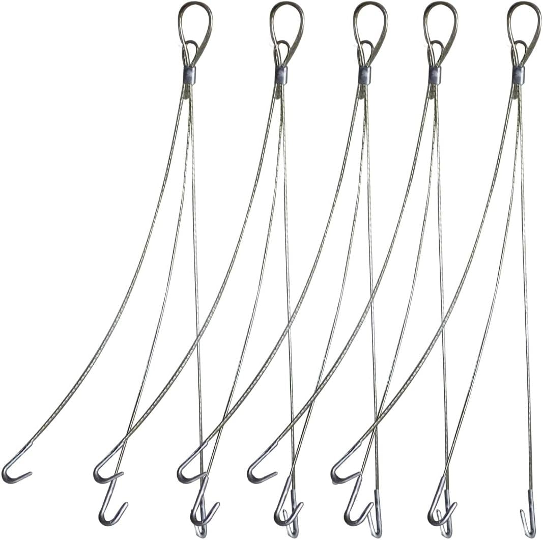 Kit 10 Suporte Cabo De Aço 80cm Para Pendurar Vaso e Planta 03 Ganchos Pequeno 1 Kit 10 Suporte Cabo De Aco 80cm Para Pendurar Vaso