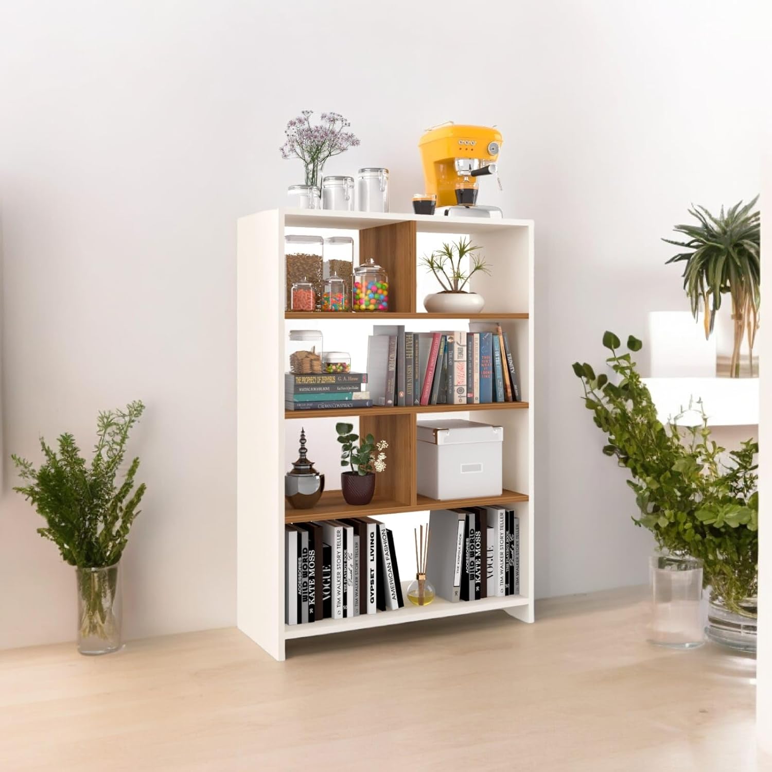 Organizador Estante Livreiro com Divisórias para Escritorio Sapateira Prateleira para Decoração de ambientes e Cantinho do Café - Cores 1 Organizador Estante Livreiro com Divisorias para Escritorio Sapateira Prateleira para