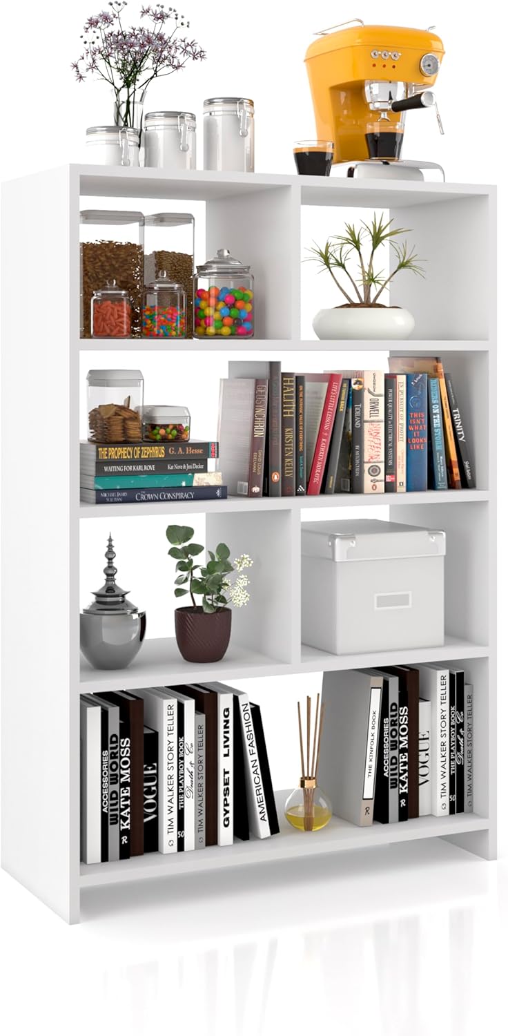 Organizador Estante com Divisórias Livreiro para Escritorio Sala Quarto Sapateira Prateleira para Livros Cantinho do Café - Branco 1 Organizador Estante com Divisorias Livreiro para Escritorio Sala Quarto Sapateira