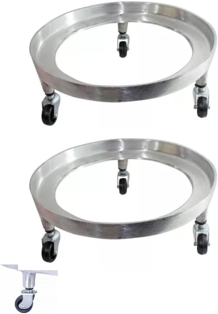 Suporte Botijão de Gás Vaso de Plantas Botijão de Gás Base Circular Alumínio Fundido Rústico Super Resistente 3 Rodas (KIT 2 unidades) | 5 PONTOS@ 1 Suporte Botijao de Gas Vaso de Plantas Botijao de Gas