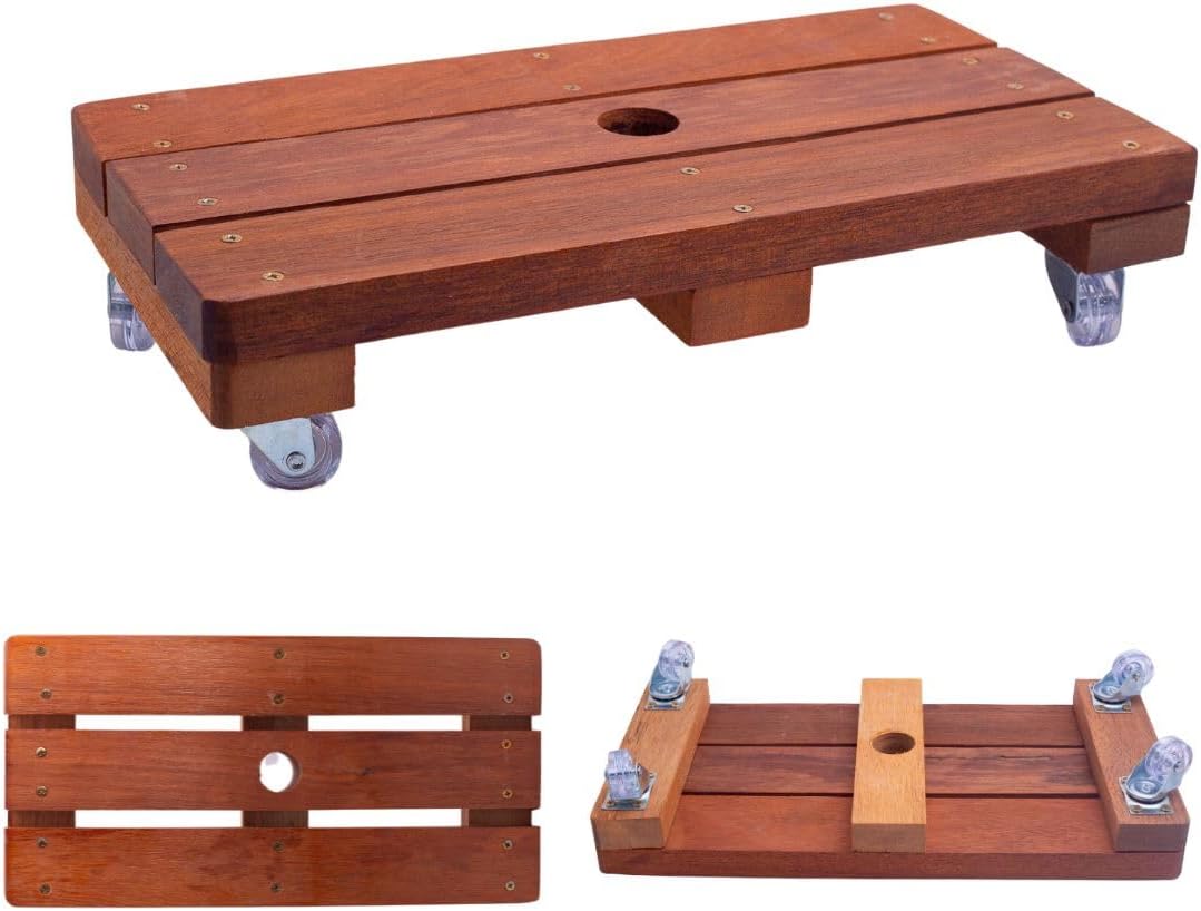 Suporte Para Vaso De Planta Jardineira 20x60cm Rodinhas de Cristal