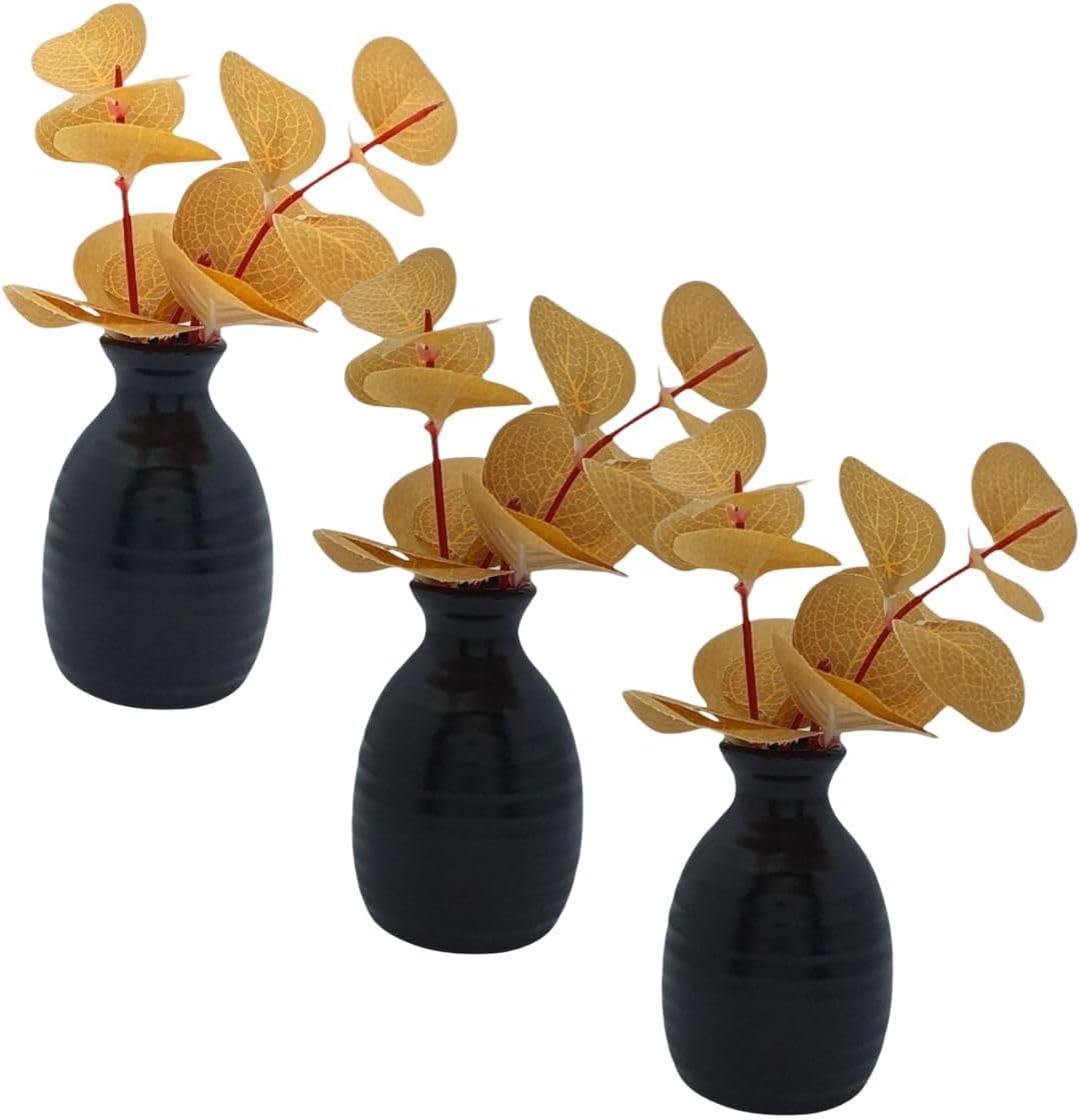 Trio Vasinhos Decorativos Eucalipto Moderno 1 Trio Vasinhos Decorativos Eucalipto Moderno