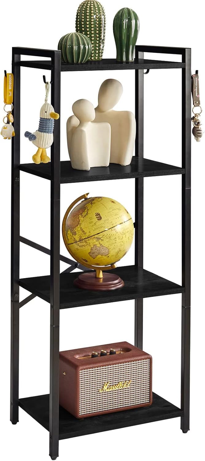 YMYNY Estante, Estante de Escada Estreita de 4 Camadas, Unidade de Estante Independente, Rack de Armazenamento Multifuncional, para Escritório Doméstico, Sala de Estar, Quarto, Cozinha, Suporte para P 1 YMYNY Estante Estante de Escada Estreita de 4 Camadas Unidade
